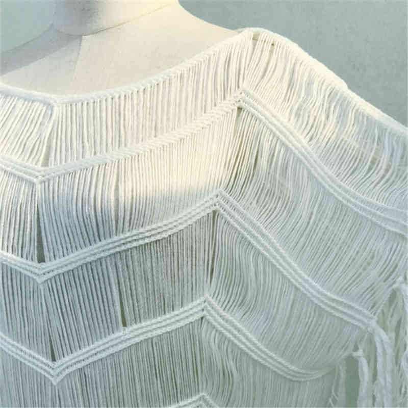 Beach Cover up Crochet Pareos Tassel Women Swimwear Saida de Praia wear Coverups Canga Robe Plage Dress #Q255 210420