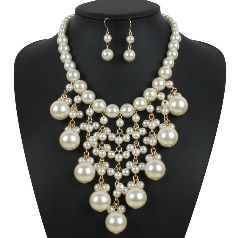 Earrings & Necklace 2021 Big Pearl Jewelry Sets For Women Tassel Choker Set And Gold Classic Imitation Pearls Wedding Duftgold, Silver
Earrings & Necklace 2021 Big Pearl Jewelry Sets For Women Tassel Choker Set And Gold Classic Imitation Pearls Wedding Duftgold, Silver