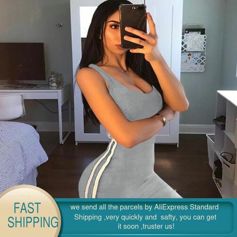 Sexy Women Summer Dress Bandage Bodycon Sleeveless Evening Party Club Short Mini Fashion Clothes runway dress 210428