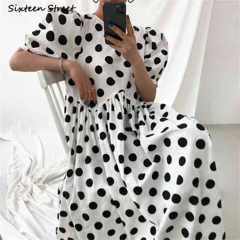 Puff Sleeve Vintage Dresses for Woman Summer Chic Polka Dot Vestido Slim Waisted Elegant Long Female OL 210603, Clear
Puff Sleeve Vintage Dresses for Woman Summer Chic Polka Dot Vestido Slim Waisted Elegant Long Female OL 210603, Clear