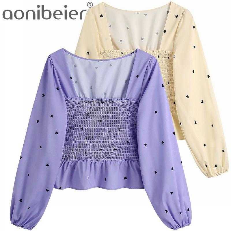 Black Heart Print Slim Sweet Girls School Crop Tops Summer Square Collar Shirred Body Women Casual Blouses Purple 210604, Pu
Black Heart Print Slim Sweet Girls School Crop Tops Summer Square Collar Shirred Body Women Casual Blouses Purple 210604, Pu