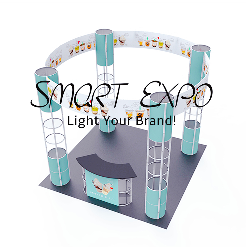 Corporate Exhibit Stands 10ft*10ft Exhibition Booth Advertising Display with Custom Full Color Printing Portable Carry Bags