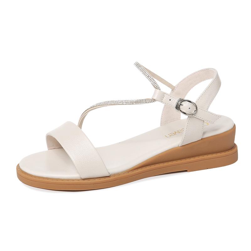 Sandals Open-Toed Wedge Sandals, Flat Buckle Solid-Color Women'S Shoes, Platform Shoes, Beige
Sandals Open-Toed Wedge Sandals, Flat Buckle Solid-Color Women'S Shoes, Platform Shoes, Beige