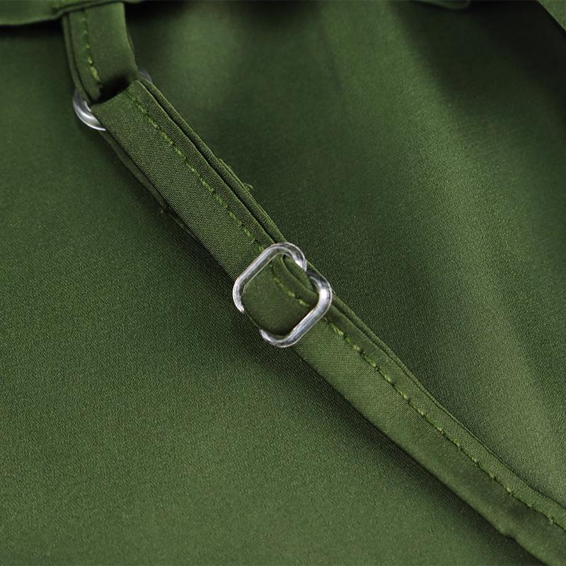 Casual Dresses 2021 Women Satin Summer Dress Drawstring Spaghetti Straps Cowl Neck Backless Solid Long For Sexy Elegant Vestidos