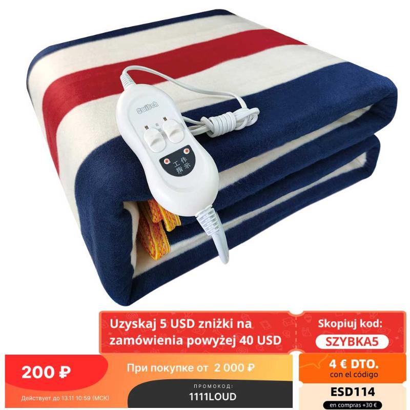 Blankets Euro Electric Blanket Heated Double Thermal 150 180cm Adjustable Warmer Heating Drop