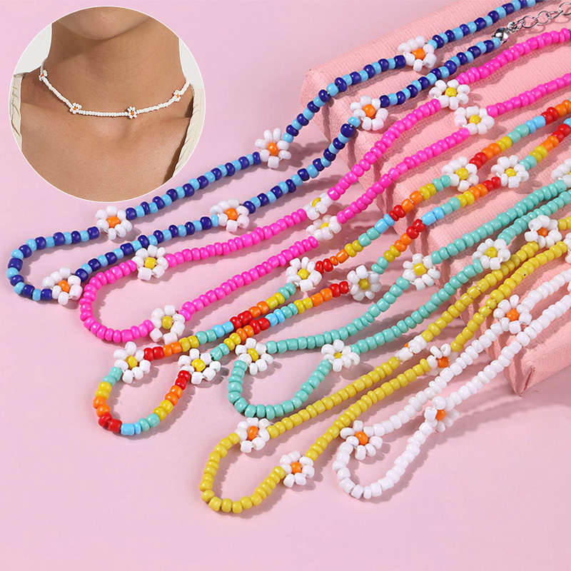 Boho Daisy Flowers Beaded Choker Necklace Colorful Charm Statement Clavicle Necklaces for Women Korean Vacation Jewelry
Boho Daisy Flowers Beaded Choker Necklace Colorful Charm Statement Clavicle Necklaces for Women Korean Vacation Jewelry