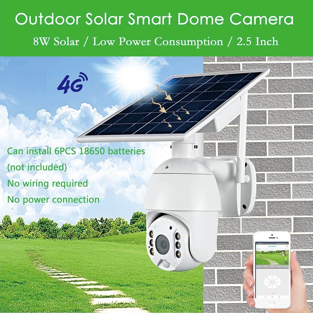 4G SIM Card /WIFI 1080P Solar IP Camera Two-Way Audio PTZ Dome Starlight Full Color IR Vision AI PIR Detect Cloud
4G SIM Card /WIFI 1080P Solar IP Camera Two-Way Audio PTZ Dome Starlight Full Color IR Vision AI PIR Detect Cloud