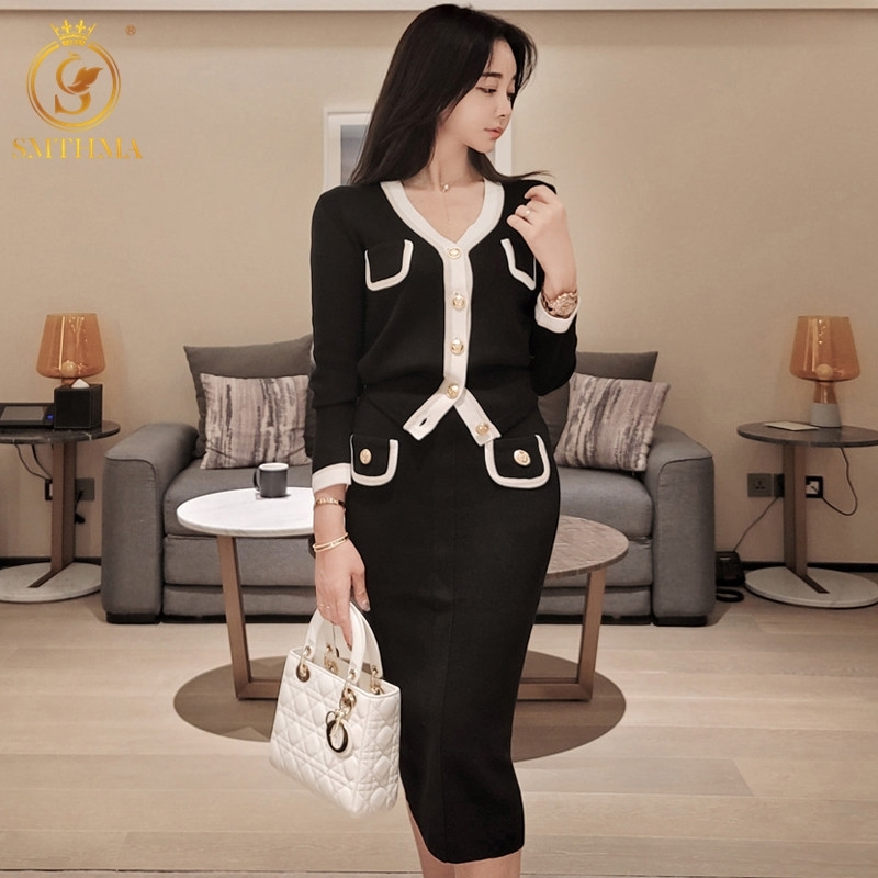 Two Pieces Set Knitted Single Breasted Cardigan Sweater +High Waist Skirt Suits Fashion V Neck Women's Clothes 210520, Photo color
Two Pieces Set Knitted Single Breasted Cardigan Sweater +High Waist Skirt Suits Fashion V Neck Women's Clothes 210520, Photo color