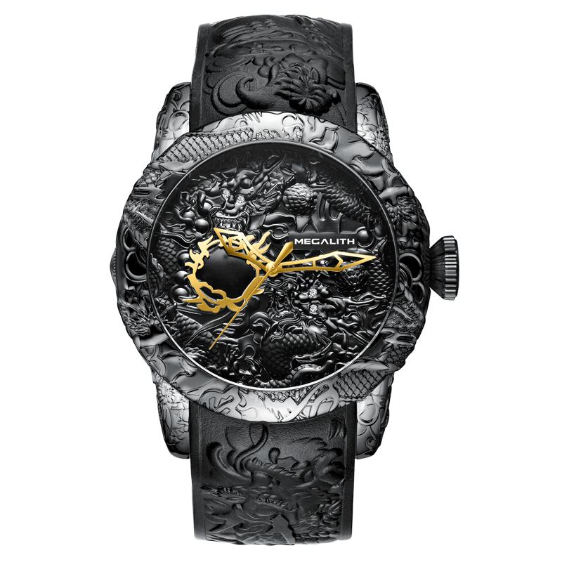Wristwatches MEGALITH Luxury Gold Dragon Sculpture Mens Watch Casual Waterproof Big Dial Rubber Quartz Wrist Watches Clock Reloj Hombre, Gold mechanical
Wristwatches MEGALITH Luxury Gold Dragon Sculpture Mens Watch Casual Waterproof Big Dial Rubber Quartz Wrist Watches Clock Reloj Hombre, Gold mechanical