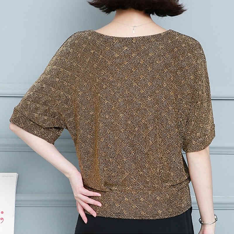 Fashion Elegant Shiny Sequin Blouse Glitter Shirt Tops Tunic Women Blouses Red Golden Shine Women's Blouses Plus Size New 12853 210417