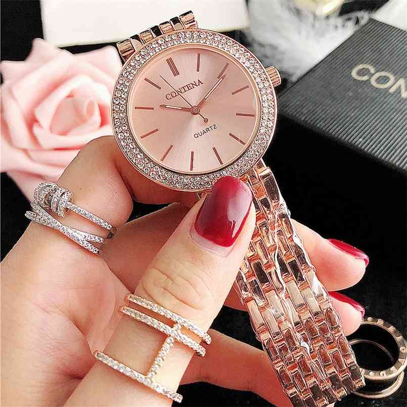 Watch Women Contena Ladies Quartz Full Stainless Steel Wristwatches Woman's Rose Relojes Para Mujer 210707, Gold
Watch Women Contena Ladies Quartz Full Stainless Steel Wristwatches Woman's Rose Relojes Para Mujer 210707, Gold