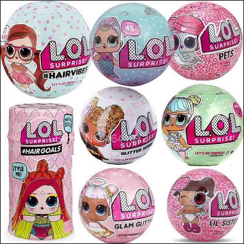 

Glam Glitter Series Bling Lil Sisters Eye LOLS Surprise Dolls Under Wraps Hair Goals L.O.L Confetti Pop Pet, 7cm 1pcs random