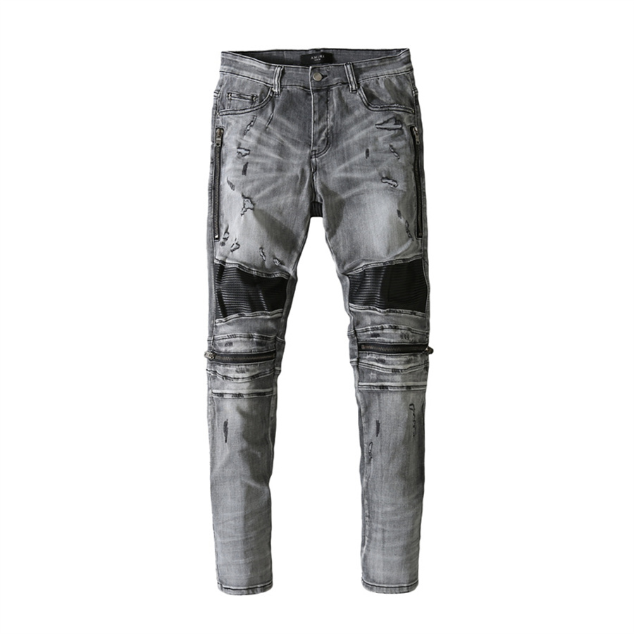 Mens Clothing Distressed Jeans Pants Hip-hop Autumn Punk Style Denim Zipper Ripped Jeans Fashion Design Straight Motorcycle Trousers, Gray
Mens Clothing Distressed Jeans Pants Hip-hop Autumn Punk Style Denim Zipper Ripped Jeans Fashion Design Straight Motorcycle Trousers, Gray