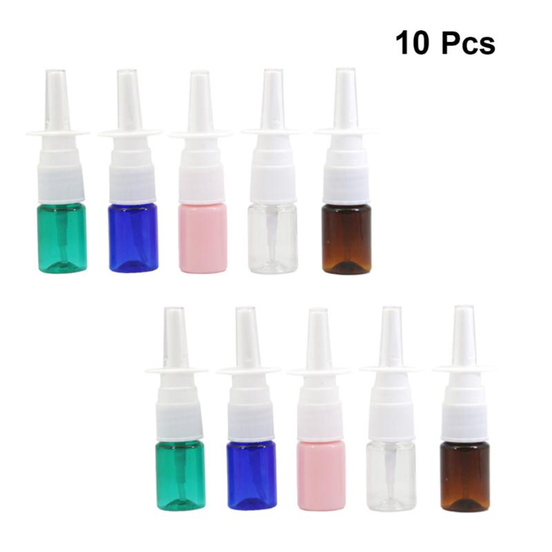 Storage Bottles & Jars 10Pcs 5ml Nasal Sprayer Refillable Empty Spray PET Bottle Makeup Liquid Subpackaging (Random Color)