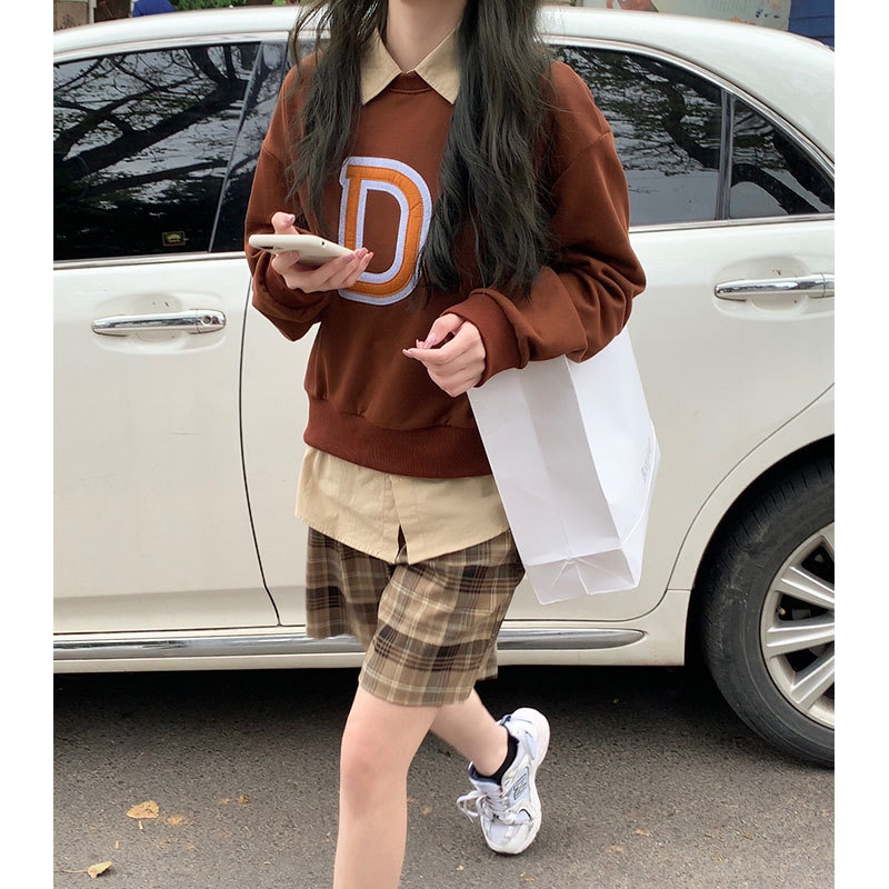 3 colors autumn preppy style Women Sweatshirts Long Sleeve letter embroidery loose Sweatshirt Womens pullovers ( X1624) 210423