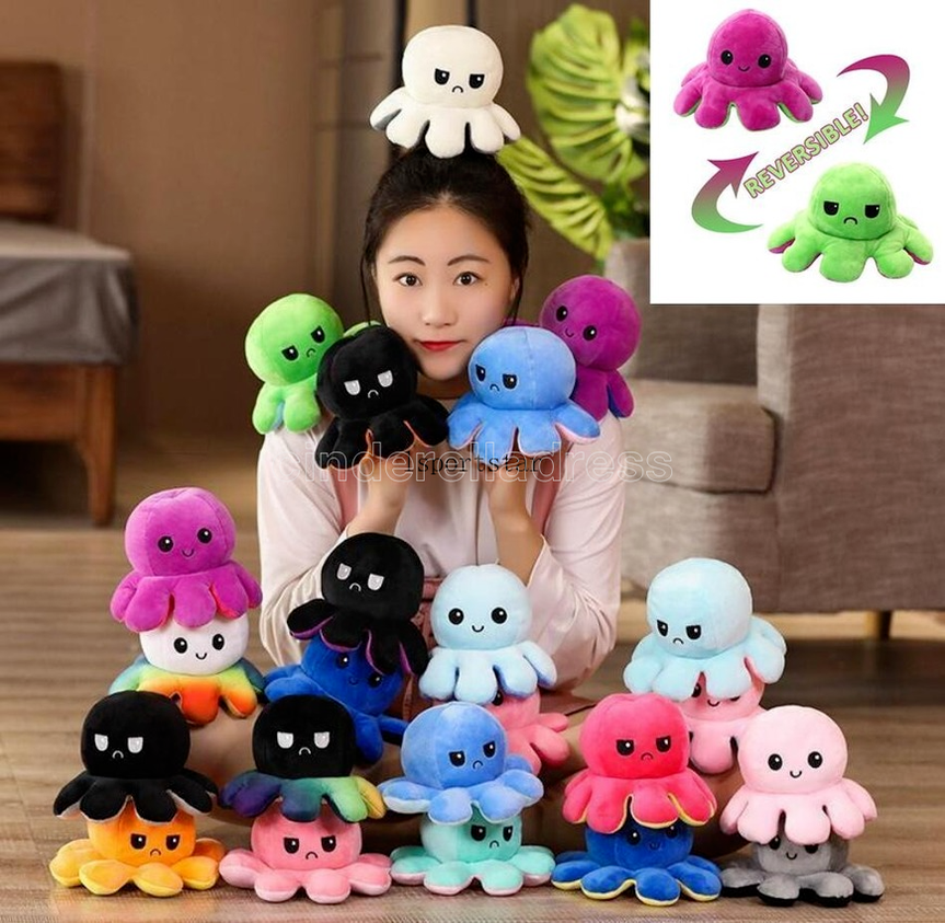 DHL Dispatch Reversible Flip Octopus Stuffed Plush Dolls Party Favor Soft Cute Happy Angry Moods Colors Changed Animal Release Stress Toys For Kids CT23
DHL Dispatch Reversible Flip Octopus Stuffed Plush Dolls Party Favor Soft Cute Happy Angry Moods Colors Changed Animal Release Stress Toys For Kids CT23