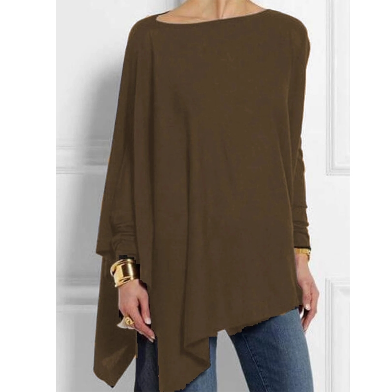 Plus Size Cotton Blouse Women Casual O Neck Long Sleeve Top Female Tunic Irregular Kimono Hem Cape Korean Clothes 210603, Coffee
Plus Size Cotton Blouse Women Casual O Neck Long Sleeve Top Female Tunic Irregular Kimono Hem Cape Korean Clothes 210603, Coffee