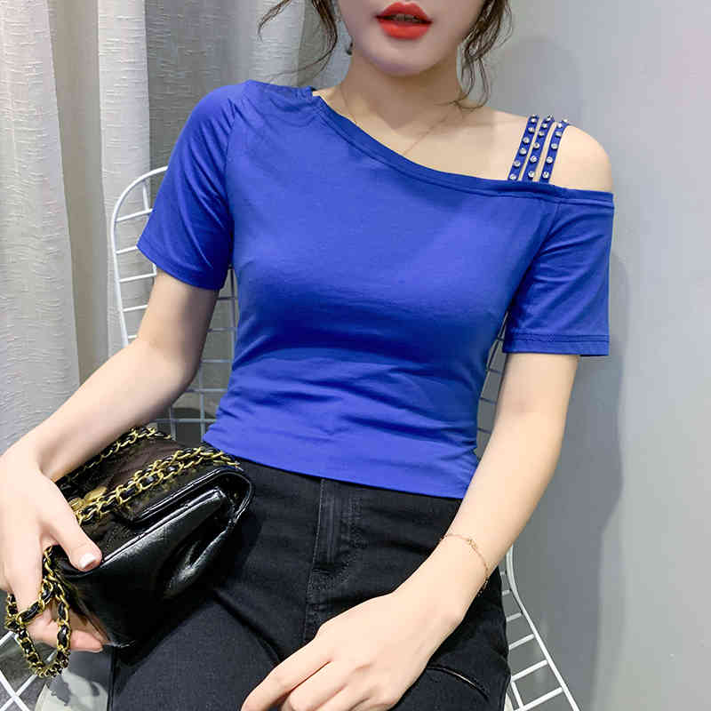 Women's T-Shirt Summer Fashion Korean Clothes T-shirt Sexy Irregularity Hollow Out Diamonds Women Tops Ropa Mujer Short Sleeve Tee, Striped tshirt
Women's T-Shirt Summer Fashion Korean Clothes T-shirt Sexy Irregularity Hollow Out Diamonds Women Tops Ropa Mujer Short Sleeve Tee, Striped tshirt
