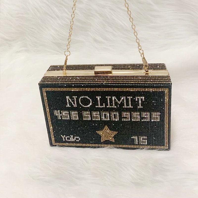 Evening Bags Rhinestone Box Clutches Bag Women's Luxury Handbags Designer Money Purses For Wedding Party Chain Shoulder B372, Black
Evening Bags Rhinestone Box Clutches Bag Women's Luxury Handbags Designer Money Purses For Wedding Party Chain Shoulder B372, Black