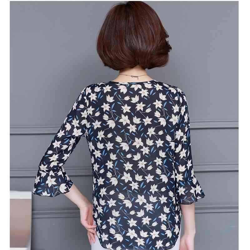Spring Summer Fashion Casual Chiffon Women Blouses Shirt Lady Printed Floral Loose Female Clothing Tops Blusas 0042 30 210506