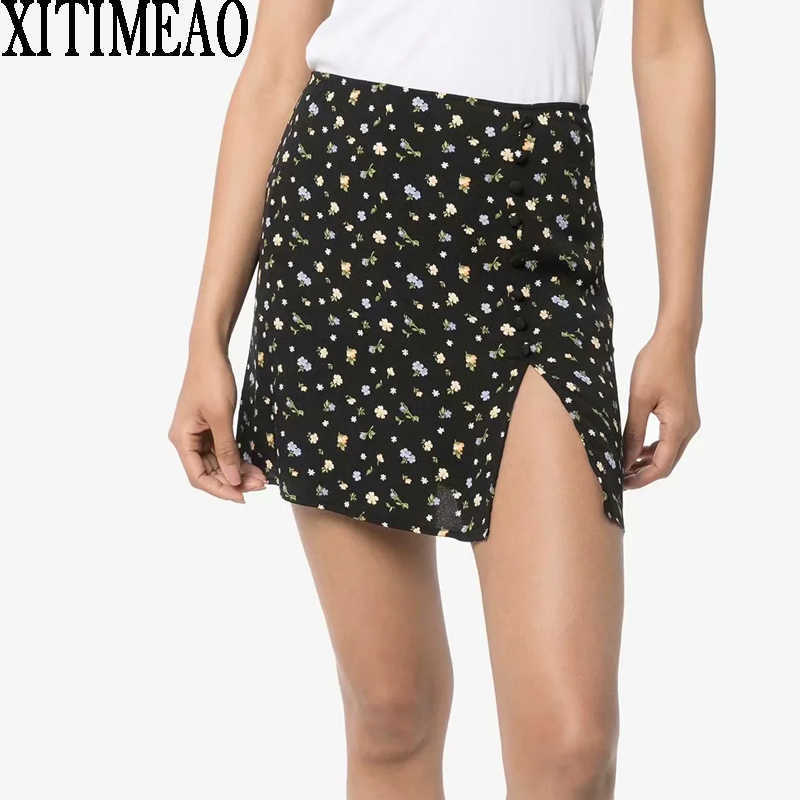 ZA Fashion Women Retro Floral Print Skirts High Waist Chic Chiffon Side Split Mini XITIMEAO 210604, Black
ZA Fashion Women Retro Floral Print Skirts High Waist Chic Chiffon Side Split Mini XITIMEAO 210604, Black