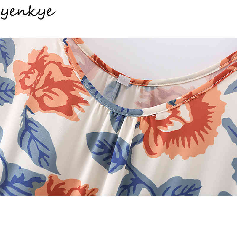 YENKYE Vintage Floral Print Polka Dot Sexy Sling Dress Women O Neck Sleeveless A-line Casual Long Dress Holiday Summer Vestido 210515