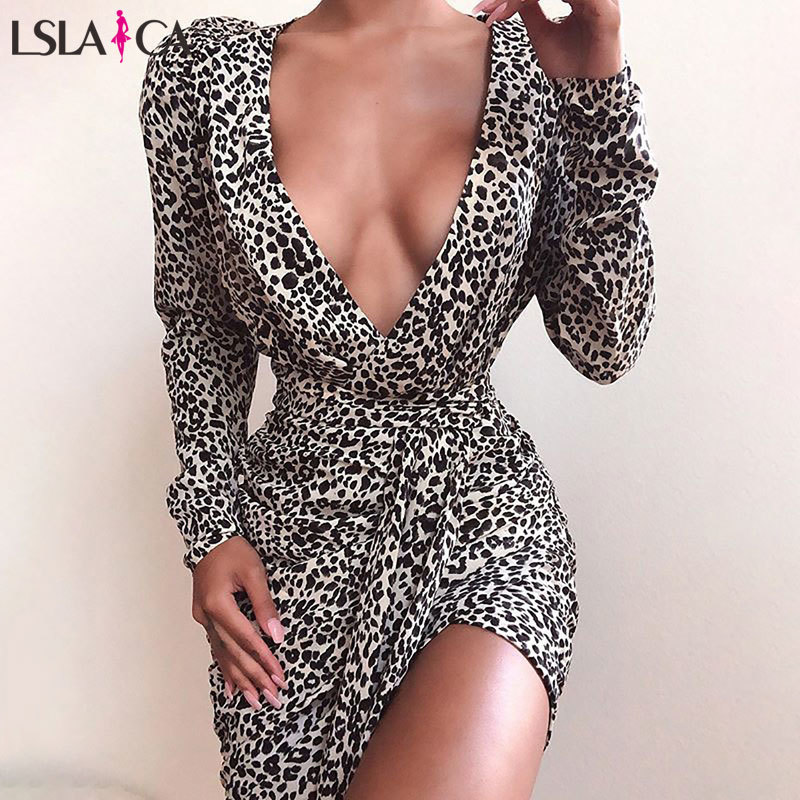 Autumn and winter fashion sexy deep V Slim nightclub straps long-sleeved leopard print dress 210520, Black
Autumn and winter fashion sexy deep V Slim nightclub straps long-sleeved leopard print dress 210520, Black