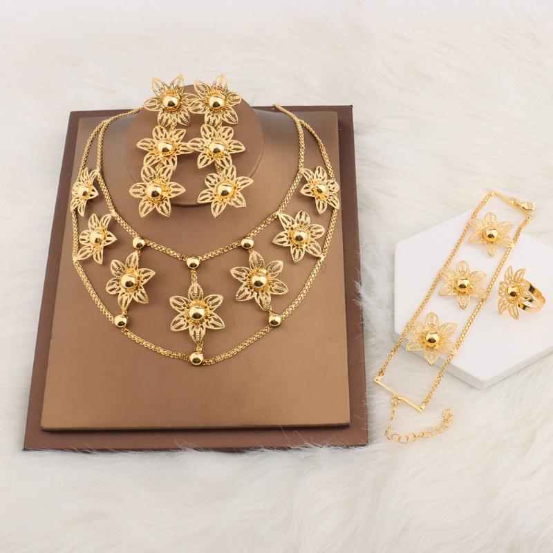 Earrings & Necklace Dubai Jewelry Sets Gold Color Earring Set For Women African France Wedding Party Jewelery Ethiopia Bridal Gifts, Silver
Earrings & Necklace Dubai Jewelry Sets Gold Color Earring Set For Women African France Wedding Party Jewelery Ethiopia Bridal Gifts, Silver