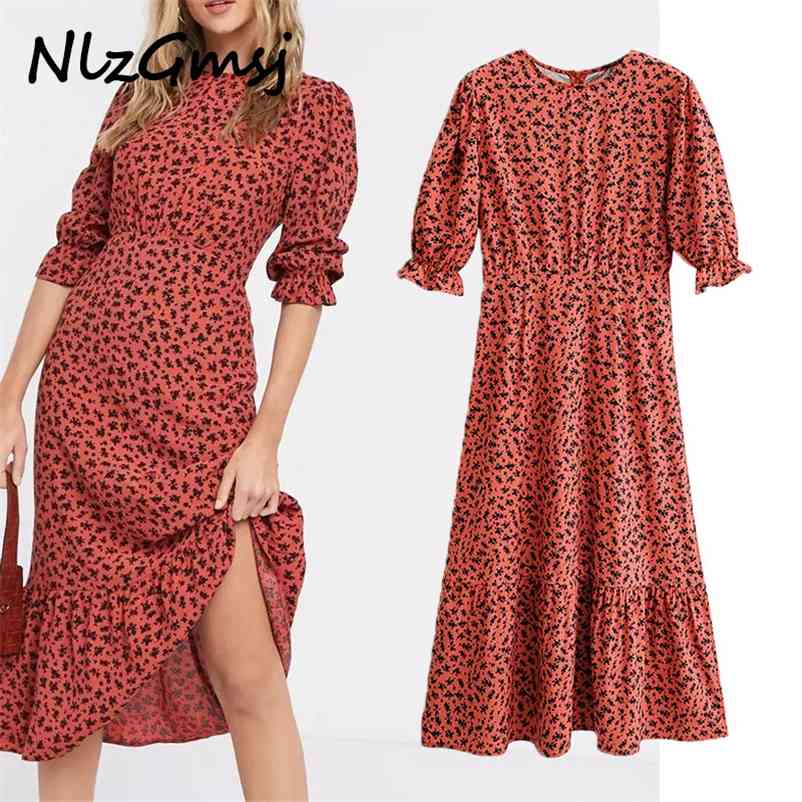 Dres Summer Red Midi O-neck Long Sleeve Print Slim A-line Half es 210628, As picture
Dres Summer Red Midi O-neck Long Sleeve Print Slim A-line Half es 210628, As picture