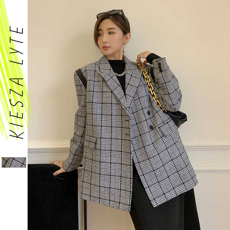 Winter Women Plaid Coat Jacket Fashion Vintage Stylish PU Patchwork Casual Loose Check Blazers Female Outerwear 210608
Winter Women Plaid Coat Jacket Fashion Vintage Stylish PU Patchwork Casual Loose Check Blazers Female Outerwear 210608