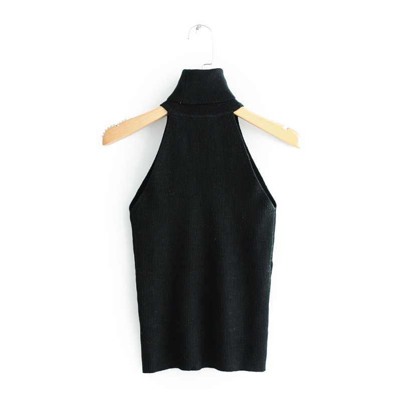 Halter Turtleneck Stretch Elastic Sweater Off-the-Shoulder Slim Sexy Women Bandage Crop Top Streetwear Feminine Knitwear 210520