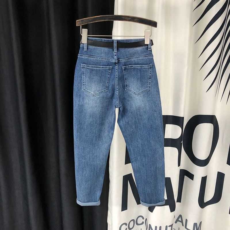 Women Denim Harem Pants Loose Casual Korean Mom Jean Boyfriend Jeans For mid Waist Plus Size 210922