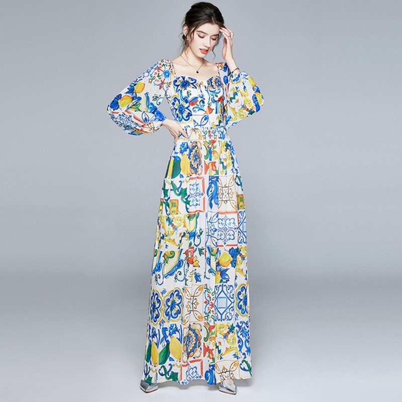 Elegant Autumn Blue and White Porcelain Flower Maxi Dress Women Ruffles Sexy Slash Neck High Split Bohemian Long Dresses 210518, Picture color
Elegant Autumn Blue and White Porcelain Flower Maxi Dress Women Ruffles Sexy Slash Neck High Split Bohemian Long Dresses 210518, Picture color