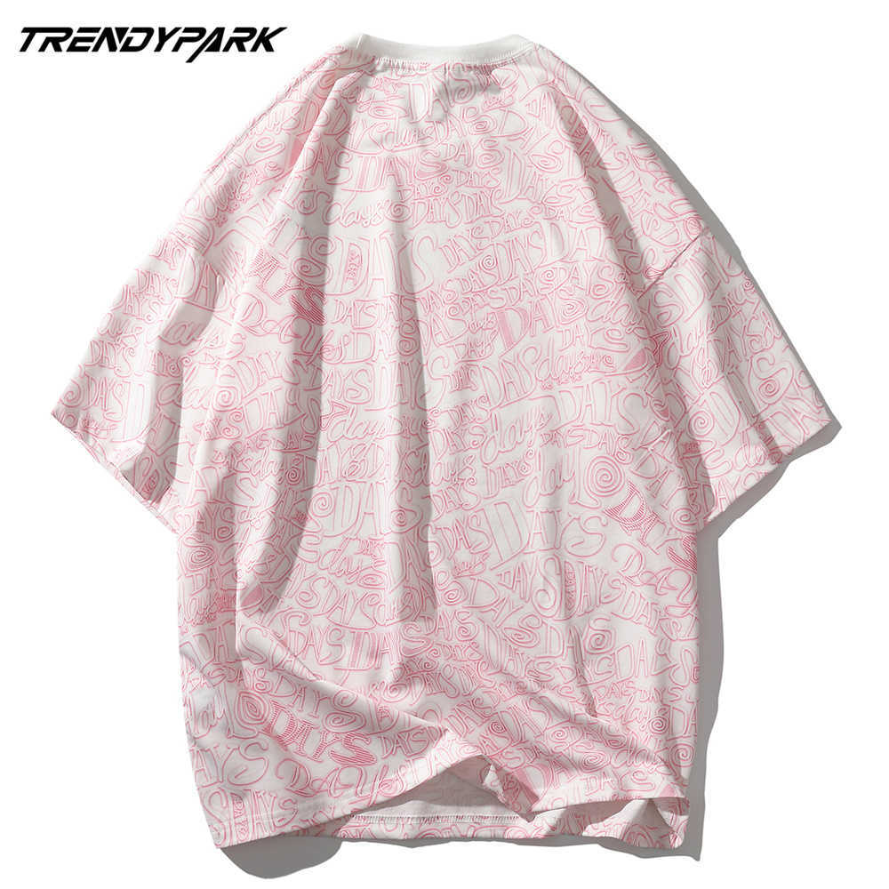 Men's Hip Hop T-Shirt Polyester Soft Streetwear Letters Pattern Print T Shirt Harajuku Cotton Summer Short Sleeve Tshirt 210601