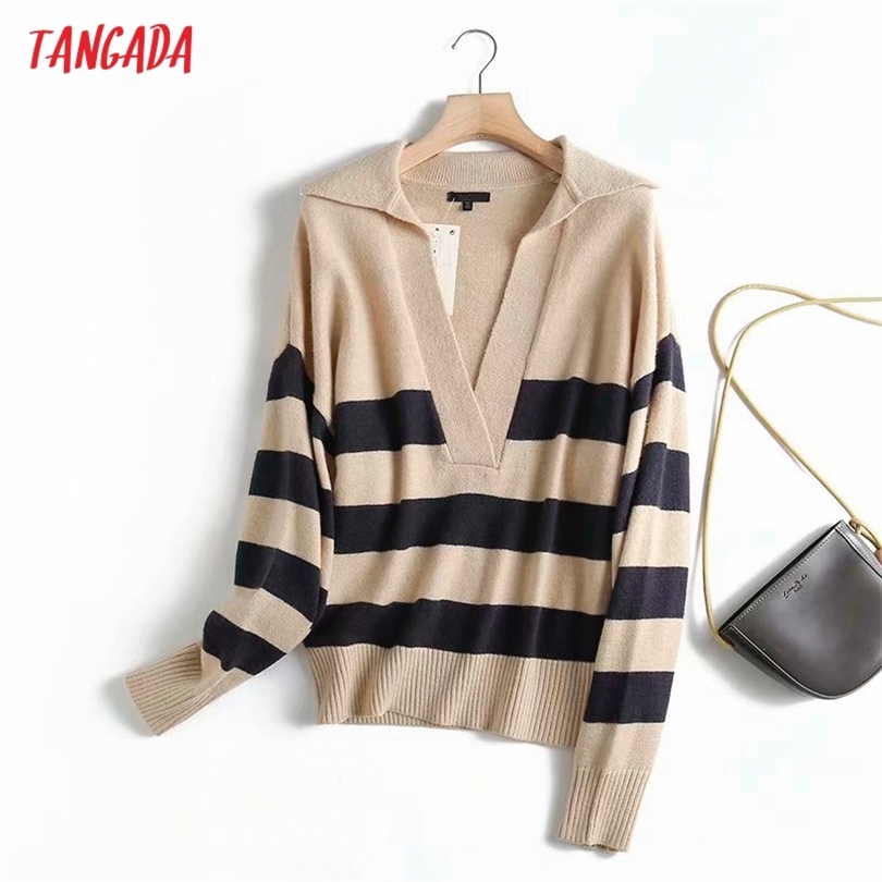 Tangada Women Fashion Striped Knitted Sweater Jumper Female Elegant Oversize Pullovers Chic Tops 4C175 211018, Multi
Tangada Women Fashion Striped Knitted Sweater Jumper Female Elegant Oversize Pullovers Chic Tops 4C175 211018, Multi