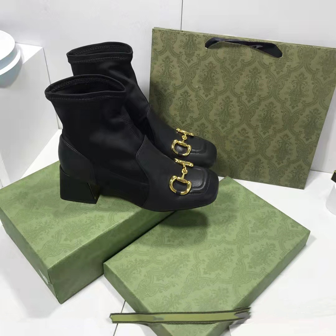 With Box Women Shoes Luxury Designer Brand Boots Double G Horsebit Ankle Booties Sophisticated Chunky Heel Square Toes Leather Boot EU35-40, Black
With Box Women Shoes Luxury Designer Brand Boots Double G Horsebit Ankle Booties Sophisticated Chunky Heel Square Toes Leather Boot EU35-40, Black