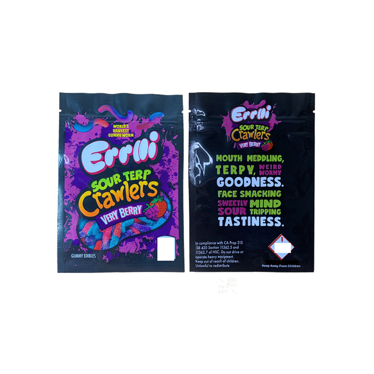 Stock Sale 600mg Errlli Sour Terp Crawlers Very Berry Mylar Bag Gummy Edibles Empty bag Packages
Stock Sale 600mg Errlli Sour Terp Crawlers Very Berry Mylar Bag Gummy Edibles Empty bag Packages