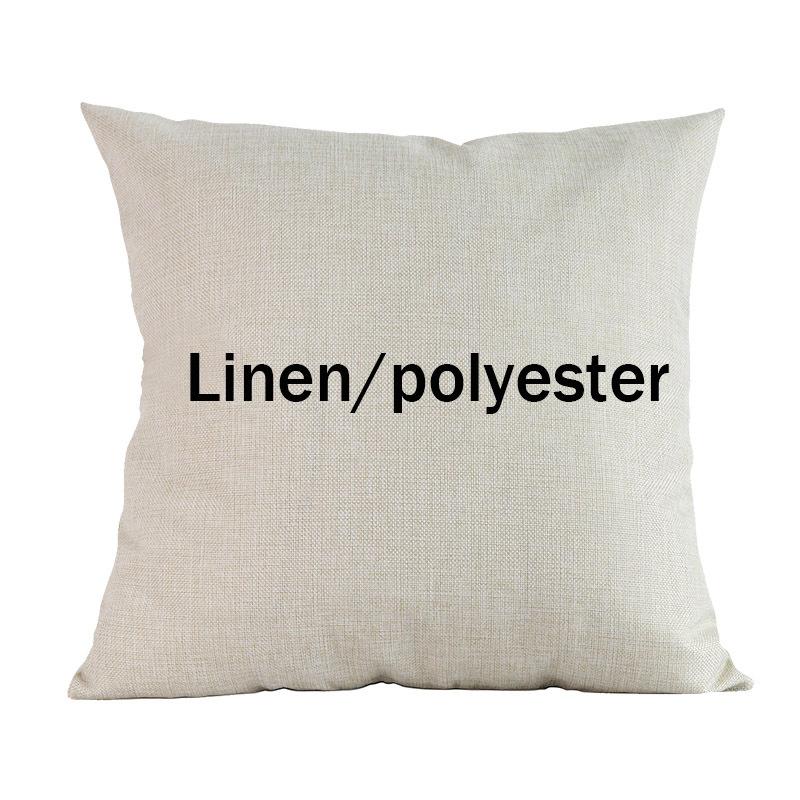 Blank Solid Color Cushion Cover For Thermo Transfer Digital Printing Painting DIY Polyester Linen Sofa Pillow Case Hand Stamping Cushion/Dec