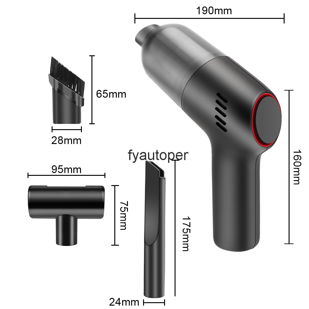 Car Vacuum Cleaner Mini Handheld Portable Auto Home Cleaning Cordless 8000Pa Wireless With Built-in Battery