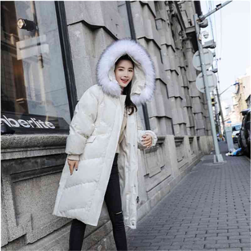 Pleuche thicken Parkas Women Coats Fashion Winter Loose Jackets Hooded Faux Fur Long Coat Female Warm Wadded Outerwear D274 210512