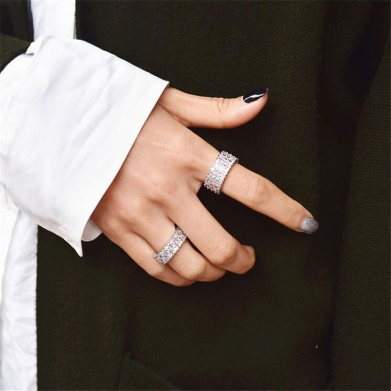 Princess Cut Eternity Ring: Sparkg Topaz Color Cubic Zirconia Wedding Band