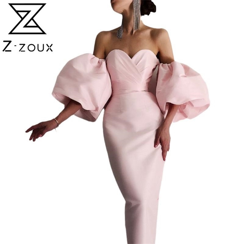 Women Dress Lantern Sleeve V-neck Off Shoulder Pink White Black Plus Size Vintage Sexy Long es 210513