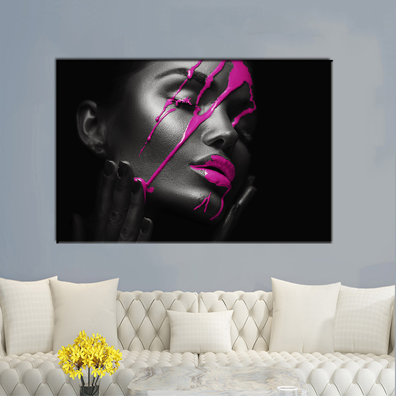 Bodypainted Girl Canvas Painting Beautiful Women Wall Pictures for Living Room Posters Prints Cuadros Decoration
