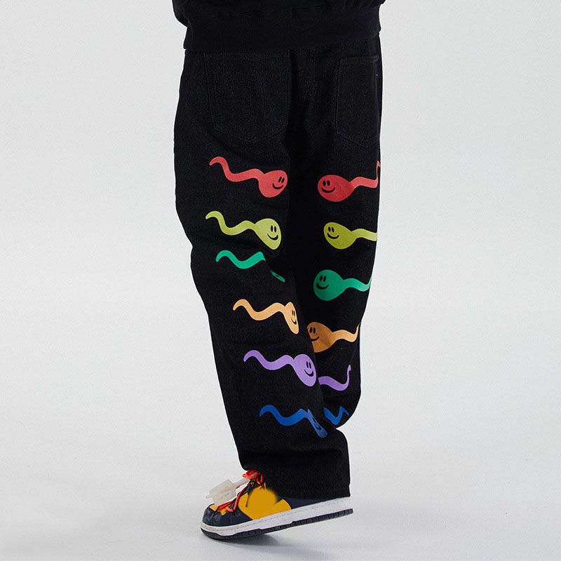 IEFB /men's wear spring loose high street causal pants fashion Men's colorful tadpole letter printing trouers 9Y3236 210524