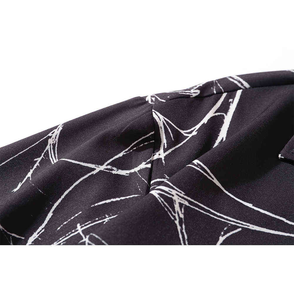 Spider Web Hawaiian Shirt Men Summer Oversized Light Weight Material Holiday Beach Style Men's Shirts 210603