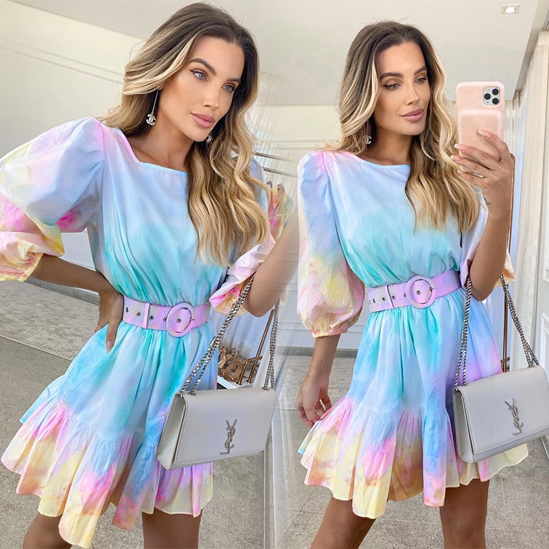 2021 Summer New Fashion Tie Dyeing Holiday Wind Lotus Leaf Edge Closing Waist Slim Print, White
2021 Summer New Fashion Tie Dyeing Holiday Wind Lotus Leaf Edge Closing Waist Slim Print, White