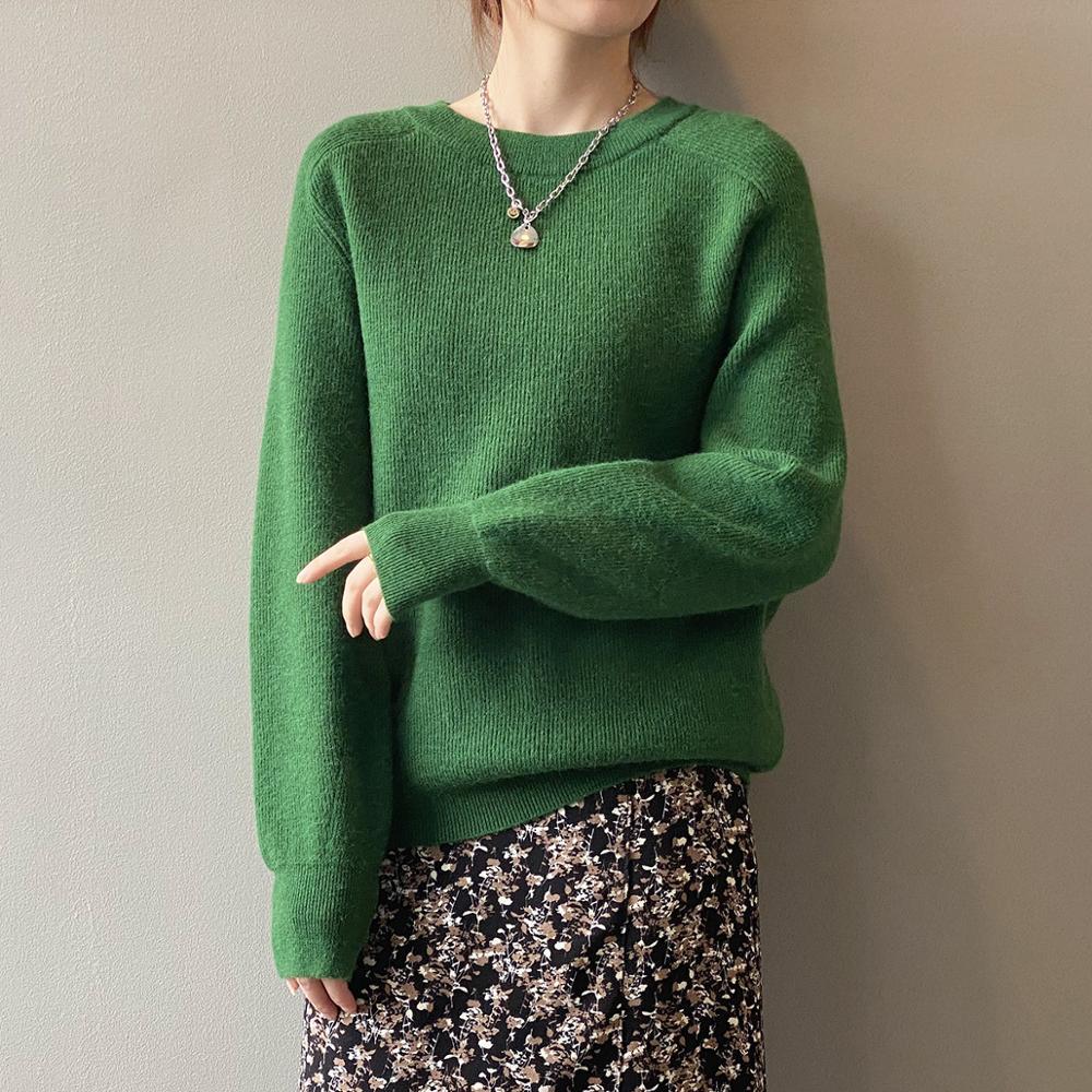 8 Colors Autumn Winter Bottoming Sweater Office Lady Basic Pullovers Tops Solid Long Sleeve Knitted Sweaters 210421