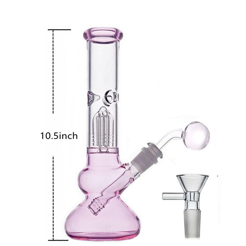 1pcs hookah Big size Glass Bong Thick arm tree perc water pipe honeycomb and birdcage diffuser bongs 10.5 inches with glass oil burner pipes