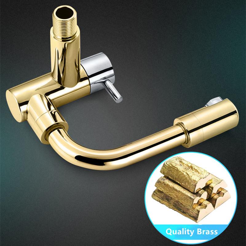 Arrival Basin Sink Faucet Fashion Wall Mounted Single Cold Water Tap With Gun Spray Mixer Chrome Black Multi-function Brass Bathroom Faucets