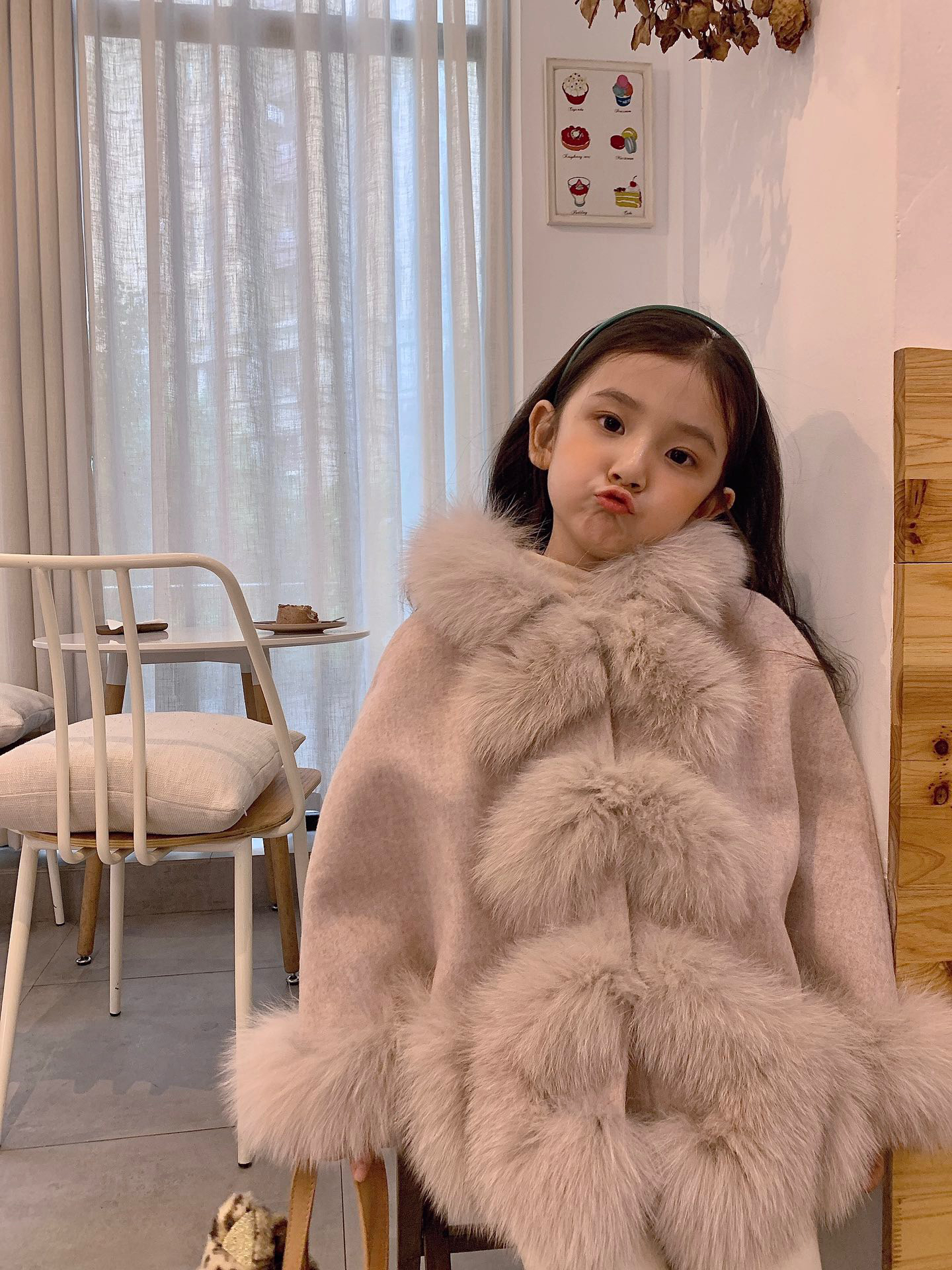 Infant Baby Girl Princess Cloak Fashion Winter Warm Kids Girls Cute Fur Hooded Jacket Children poncho Outerwear Coat